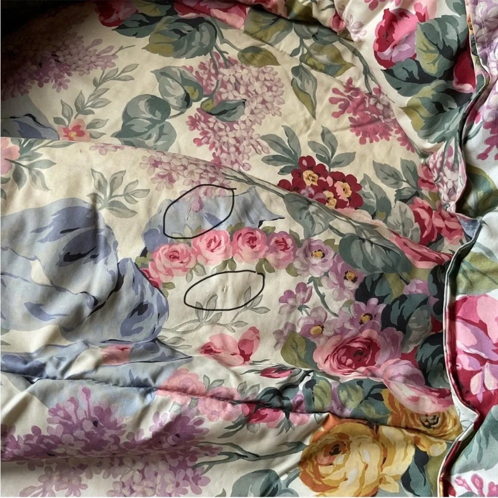 Vintage Ralph Lauren Allison floral king comforter 100% cotton blanket rare